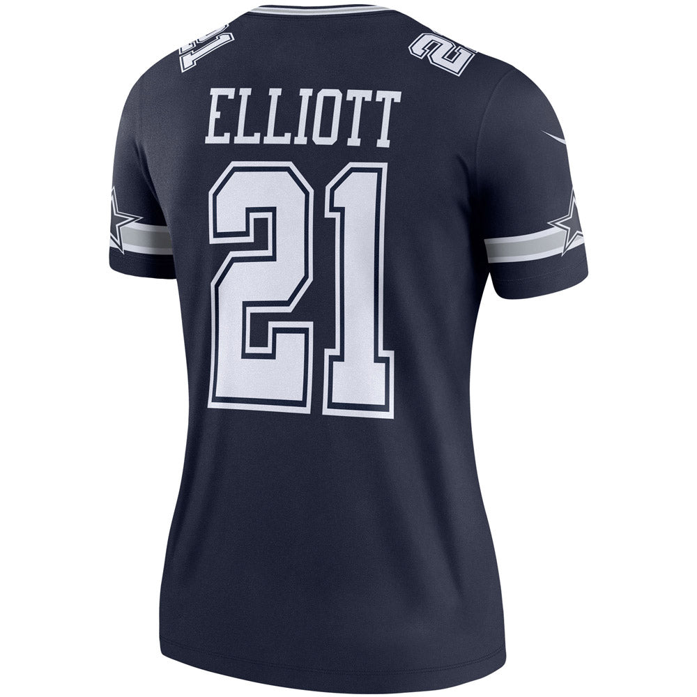 Women's Dallas Cowboys Ezekiel Elliott Legend Player Jersey Navy